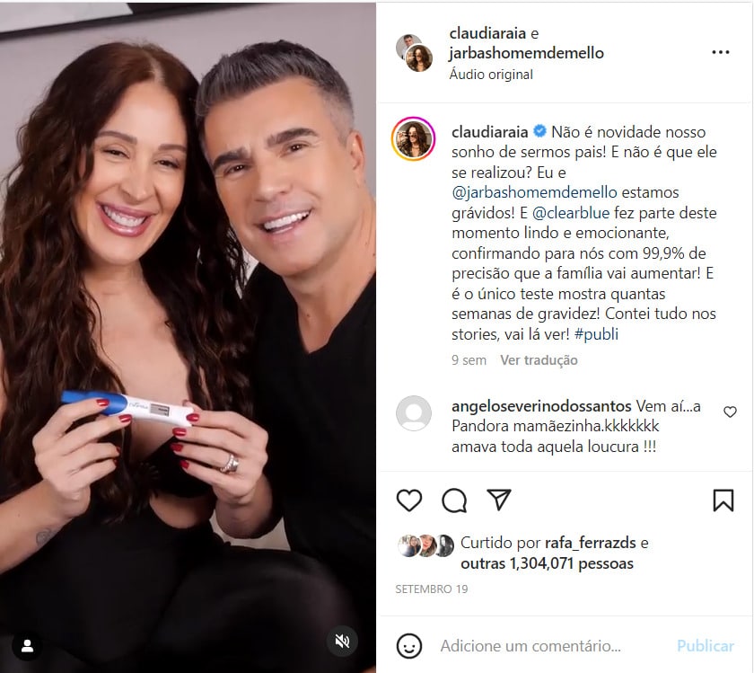 Estima-se que a atriz tenha recebido a marca de 250 mil por uma publicidade em seu insta de teste de gravidez (Foto Reprodução/Instagram)