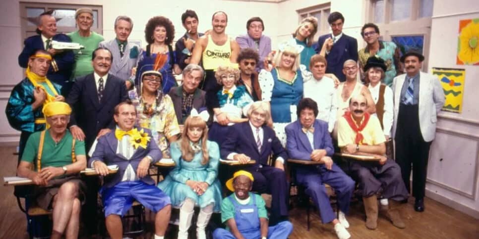 Elenco da "Escolinha do Professor Raimundo" (Foto Reprodução/Internet)