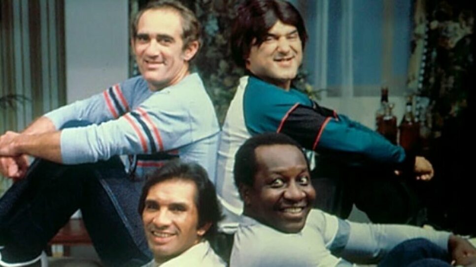 Grupo humorístico "Os Trapalhões", formado por Renato Aragão, Dedé Santana, Zacarias e Mussum (Foto Reprodução/Internet)