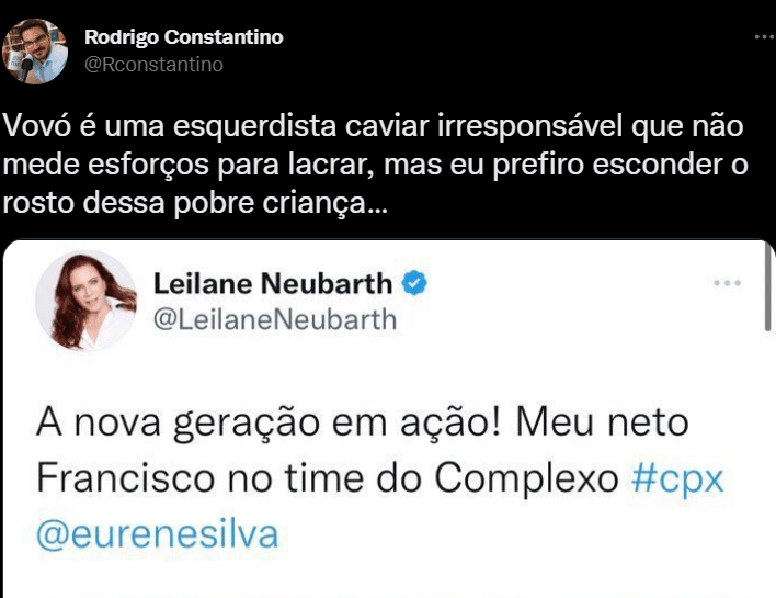 Rodrigo Constantino respondendo a postagem da jornalista (Foto Reprodução/Twitter)