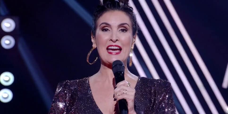 Fátima Bernardes precisou parar o programa para evitar fake News (Foto: Reprodução)