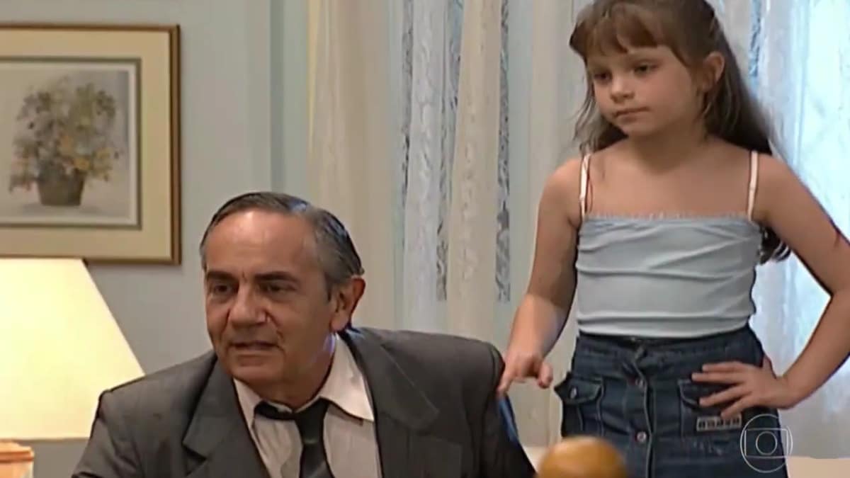 Cecília Dassi e o saudoso ator Paulo José em "Por Amor" (Foto Reprodução/Globo)