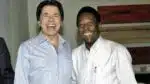 Pelé ao lado de Silvio Santos. (Foto: reprodução)