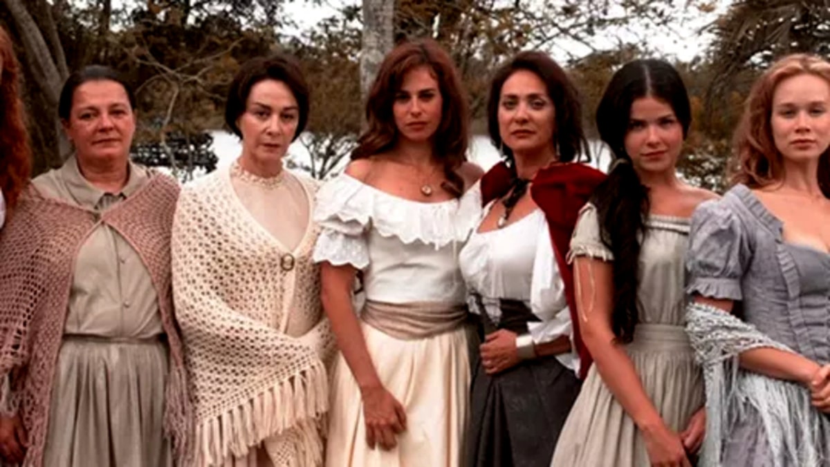 Elenco de "A Casa das Sete Mulheres" (Foto Reprodução/Globo/Tratamento Fatos da Tv)
