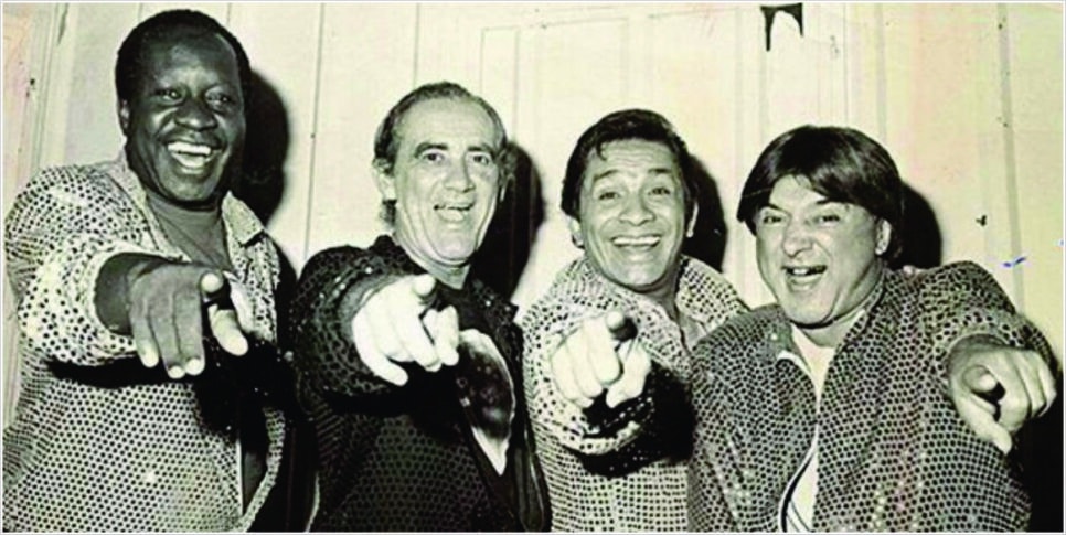 Grupo humorístico "Os Trapalhões", formado por Renato Aragão, Dedé Santana, Zacarias e Mussum (Foto Reprodução/Internet)