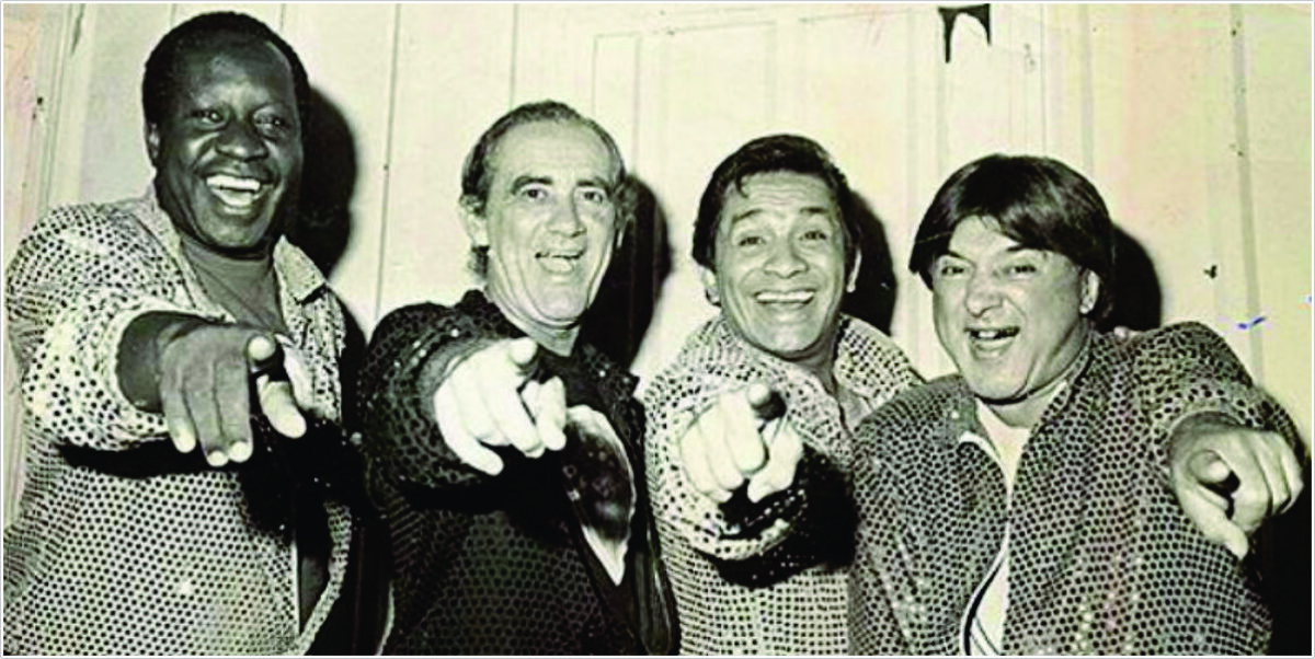 Grupo humorístico "Os Trapalhões", formado por Renato Aragão, Dedé Santana, Zacarias e Mussum (Foto Reprodução/Internet)