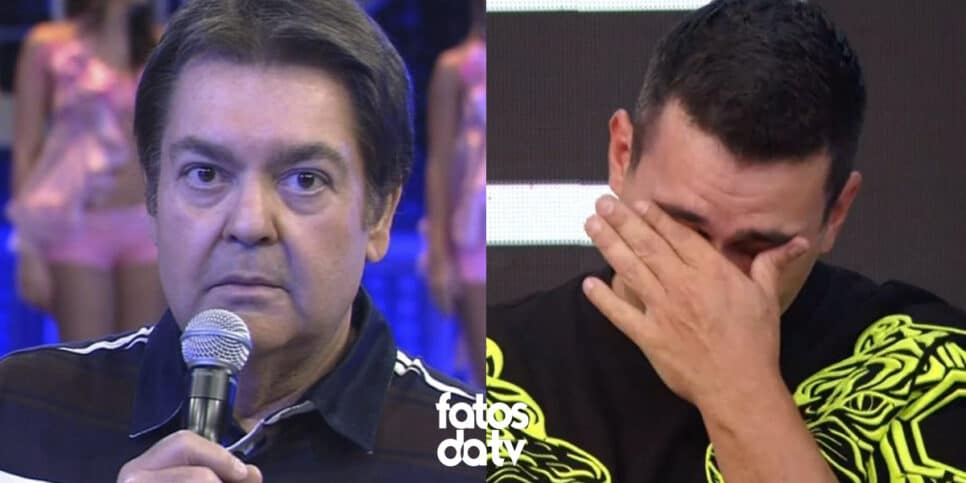 Durante programa Ao vivo, Faustão fez André Marques chorar (Montagem: Fato da TV)