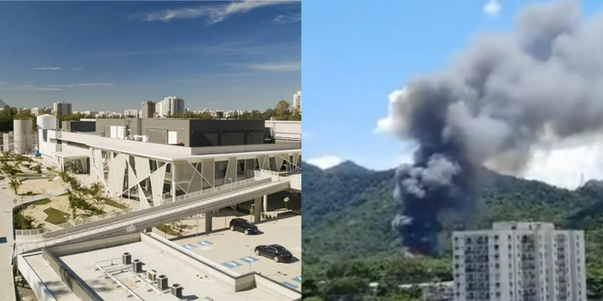 Incêndio tomou conta de estúdio da Globo (Foto: Divulgação)