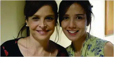 Drica Moraes e Marjorie Estiano nos bastidores de Império (Foto: Reprodução/Globo)