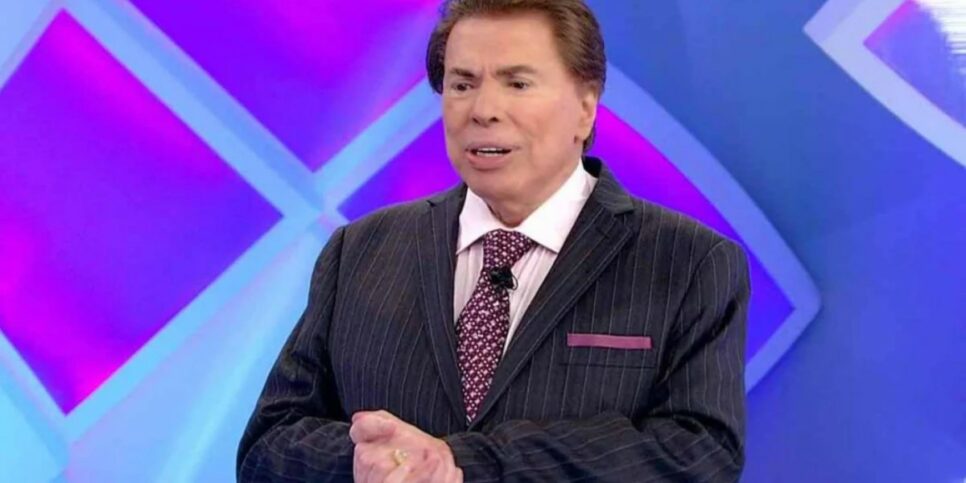 O apresentador Silvio Santos em seu programa no SBT