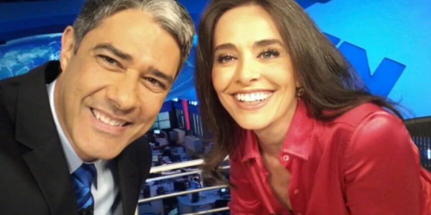 Carla Vilhena e William Bonner no Jornal Nacional na Globo. (Foto: reprodução)