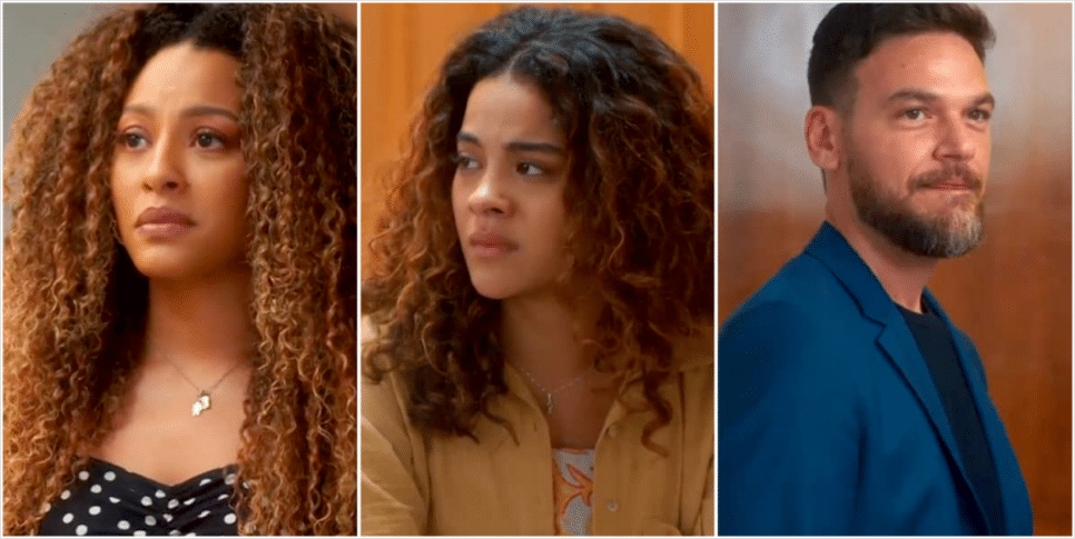 Sol fica chocada com estratégia de Theo em "Vai na Fé" (foto: Reprodução/ Montagem/ Fatos da TV)