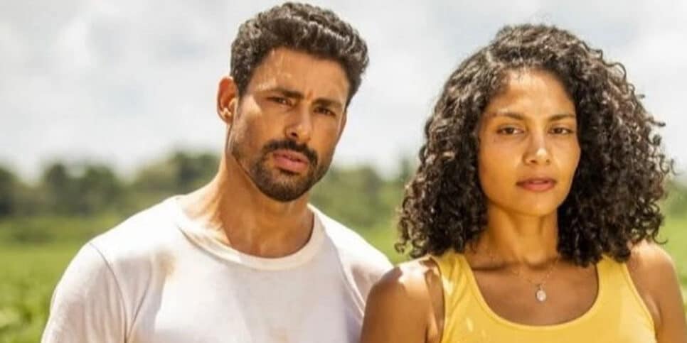 Caio e Aline em Terra e Paixão (Foto: Reprodução, Globo)