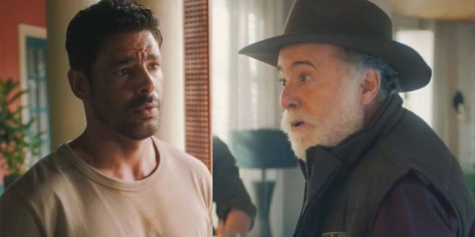 Em Terra e Paixão, Caio é obrigado por Antônio a buscar Petra (Foto: Reprodução, Globo)