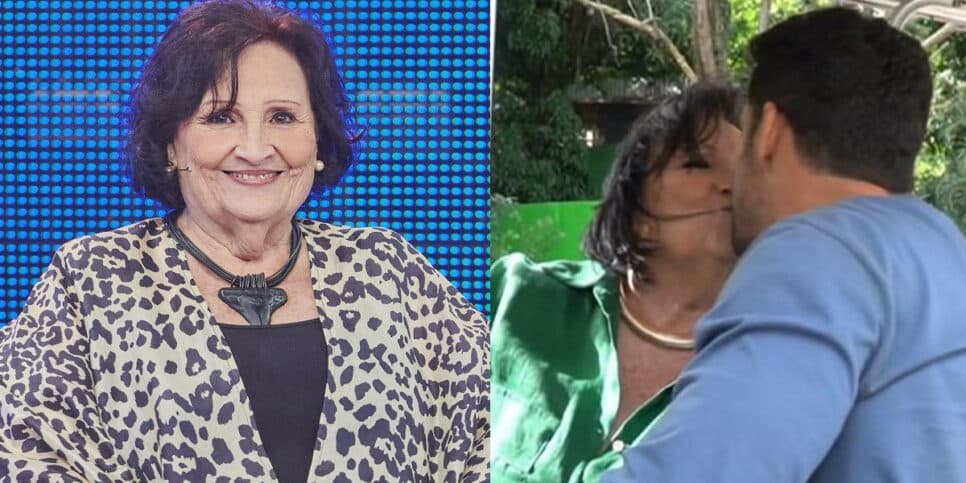 Dona Déa, mãe de Paulo Gustavo beija galã da Globo (Foto: reprodução, Montagem, Fatos da TV)