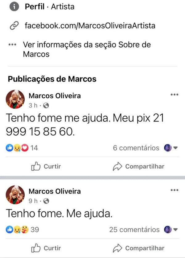 Ator Marcos Oliveira (Foto: Reprodução, Facebook)