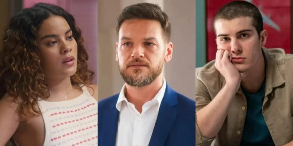 Theo, Jenifer e Rafa em Vai Na Fé Foto: Reprodução-Montagem-Fatos da TV)