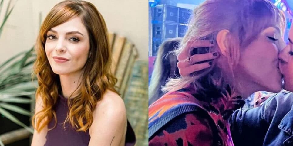Titi Muller surge aos beijos com mulher e assume romance (Foto: Reprodução, Montagem, Fatos da TV)