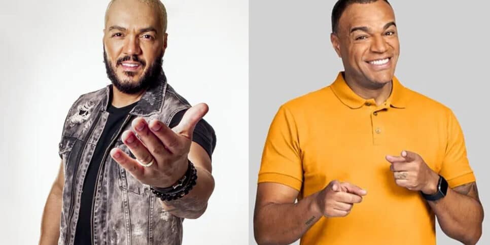 Cantor Belo e ex-jogador Denilson (Foto: Reprodução/Montagem/Fatos da TV)