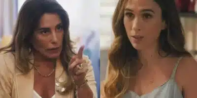 Terra e Paixão: Anely se une a Irene (Foto: Reprodução/Montagem/Fatos da TV)