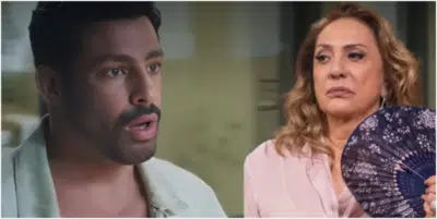 Caio e Agatha em Terra e Paixão (Foto: Reprodução/ Montagem/ Fatos da TV)
