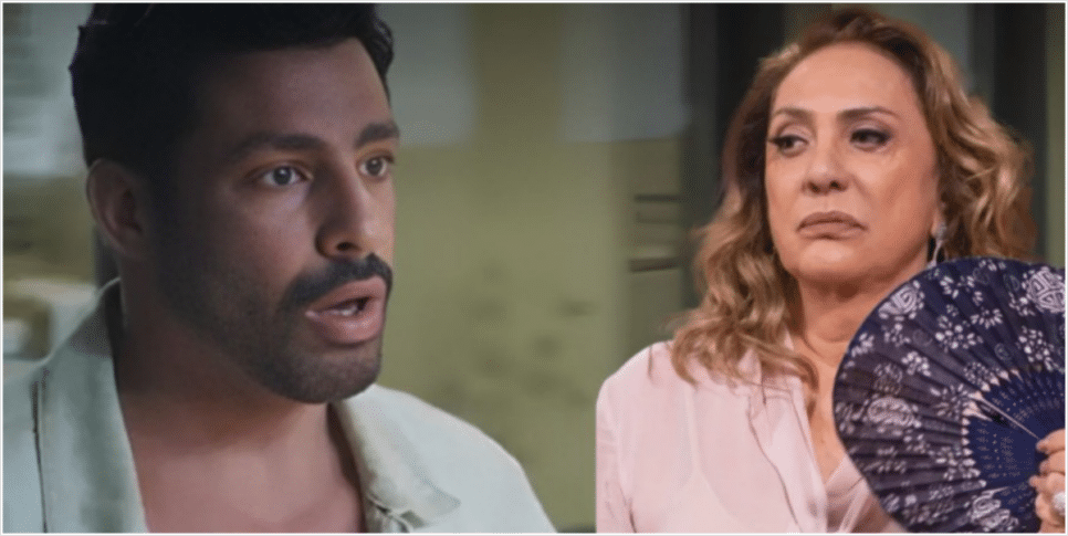 Caio e Agatha em Terra e Paixão (Foto: Reprodução/ Montagem/ Fatos da TV)