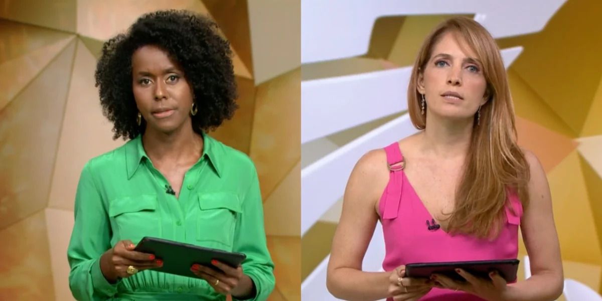 Maju Coutinho e Poliana Abritta no Fantástico (Foto: Reprodução, Globo)