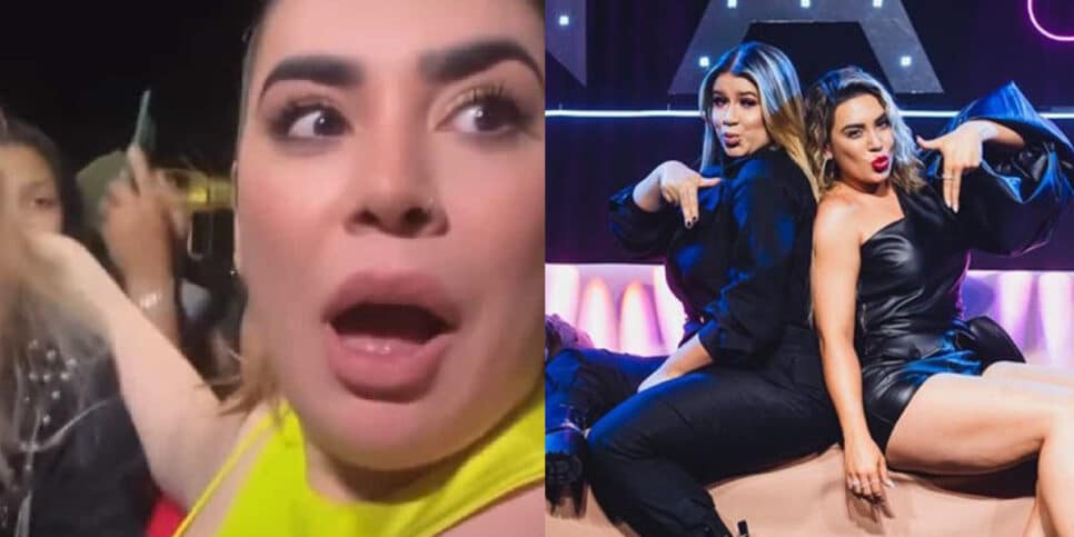 Naiara Azevedo encontra sósia de Marília Mendonça (Foto: Reprodução, Montagem: Fatos da TV)