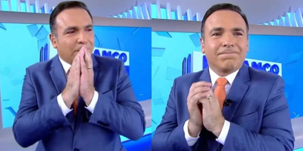 Reinaldo Gottino luta contra as lágrimas (Foto: Reprodução/ Montagem/ Fatos da TV)
