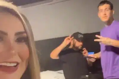 Andressa Urach é filmada por próprio filho em quarto de motel (Foto: Reprodução/Internet)