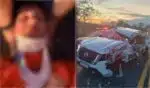 cantor acabou ferido e o carro ficou todo destruído  (Foto: Reprodução/ Montagem/Fatos da Tv)