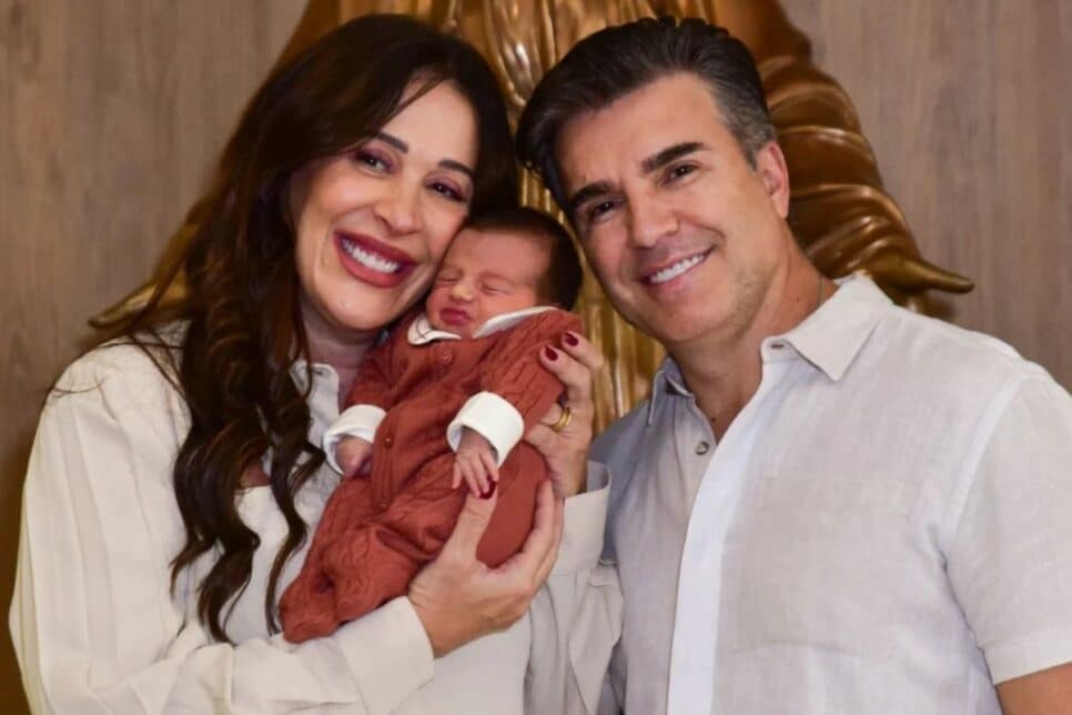 Claudia Raia, o marido e o filho Luca (Foto: Reprodução/Internet)