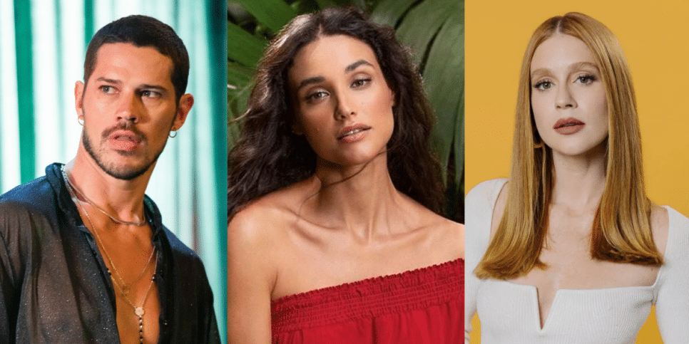 José Loreto, Débora Nascimento e Marina Ruy Barbosa. (Foto: Reprodução, Montagem, Fatos da TV)