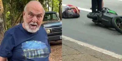 Lima Duarte atropelou motociclista (Foto: Reprodução, Montagem, Fato da TV)
