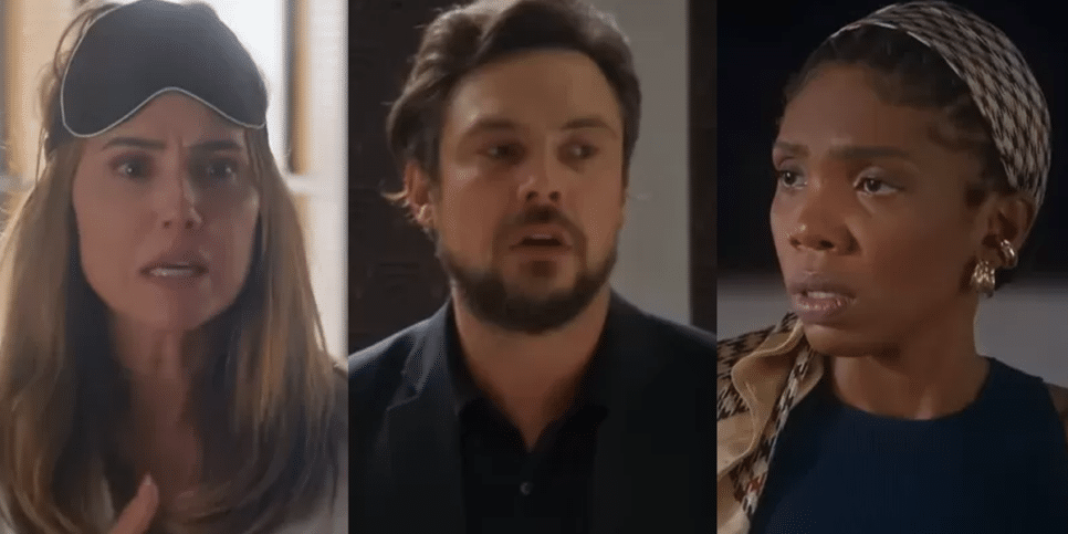 Personagens Taís, Lara e Átila em Elas por Elas (Foto: Reprodução, Globo)