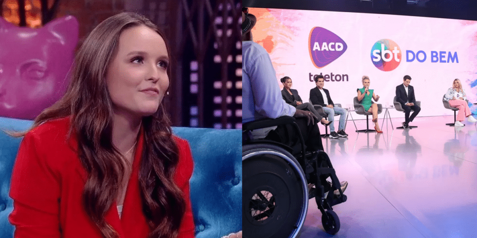 Larissa Manoela e Teleton 2023 (Foto: Reprodução, Globo, SBT)