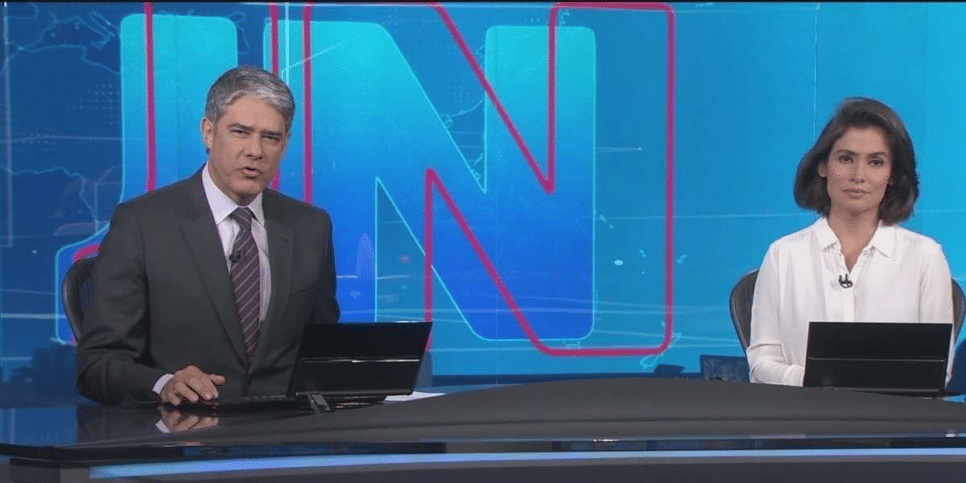William Bonner e Renata Vasconcellos no JN da Globo (Foto: Reprodução, Globo)