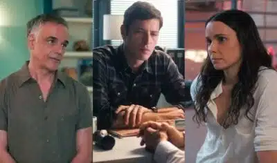 Andrade, Marino e Lucinda em Terra e Paixão. (Foto: reprodução)
