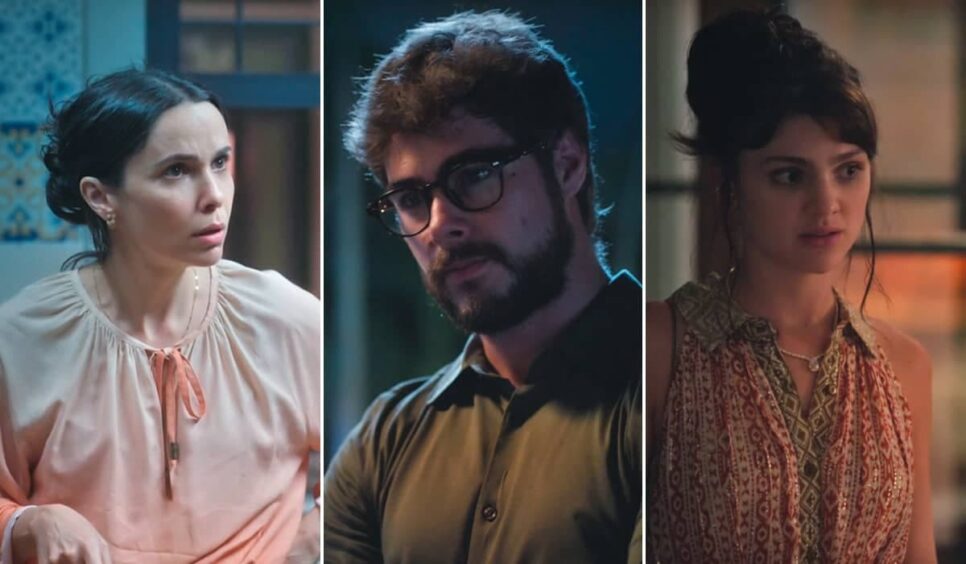 Lucinda, Hélio e Petra em Terra e Paixão. (Foto: reprodução)