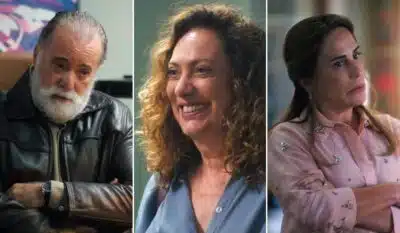 Antônio, Agatha e Irene em Terra e Paixão. (Foto: reprodução)