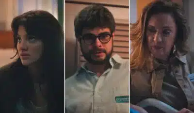 Petra, Hélio e Agatha em Terra e Paixão. (Foto: reprodução, Globo)
