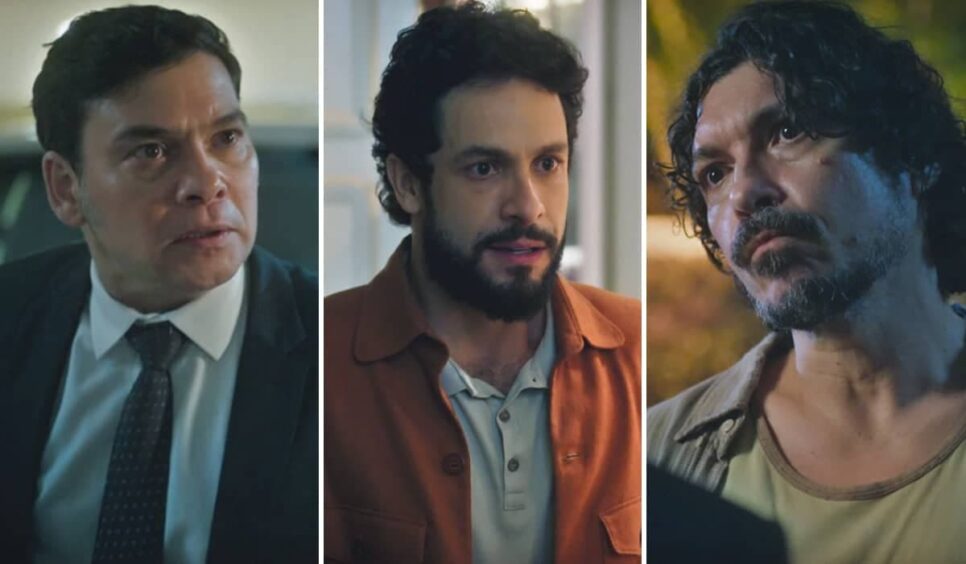 Tadeu, Luigi e Sidney em Terra e Paixão. (Foto: reprodução, Globo)