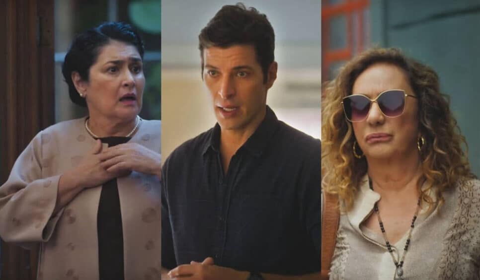 Angelina, Marino e Agatha em Terra e Paixão. (Foto: reprodução)