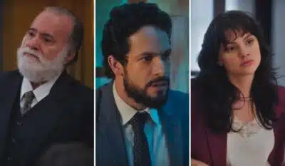 Antônio, Luigi e Petra em Terra e Paixão. (Foto: reprodução)