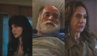 Petra, Antônio e Agatha em Terra e Paixão. (Foto: reprodução, Globo)