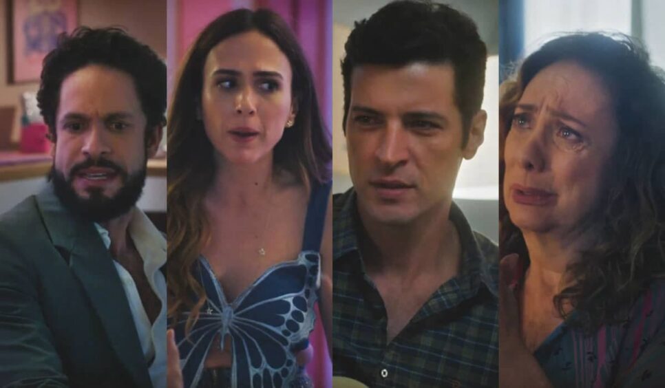 Luigi, Anely, Marino e Agatha em Terra e Paixão. (Foto: reprodução)