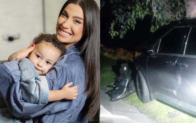 Bianca Andrade sofreu acidente de carro com o filho (Foto: Reprodução, Montagem, Fatos da TV)