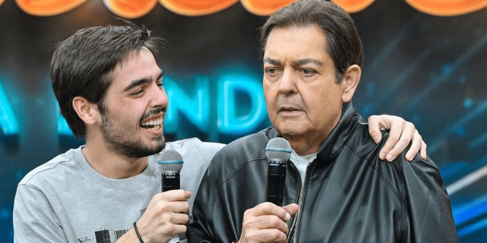 Faustão e seu filho João Guilherme (Foto: Reprodução, Band)