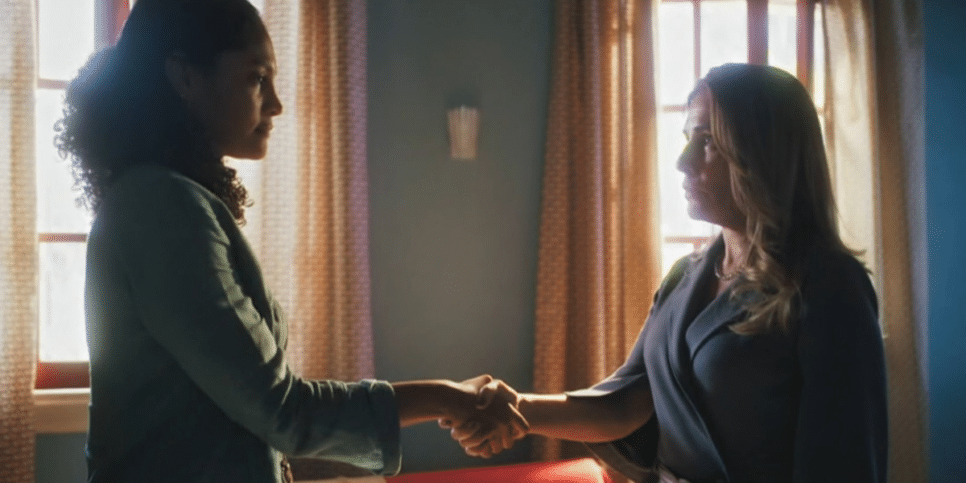Irene e Aline em Terra e Paixão (Foto: Reprodução, Globo)