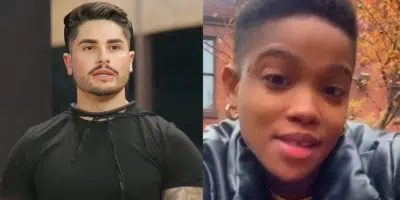 Lucas Souza e sua ex-namorada (Foto: Reprodução, Record, Instagram)